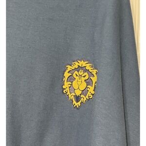 Blizzard WoW Stormwind Shirt Mens 2XL Blue Stripe Spellout 2 Sided Logo Alliance